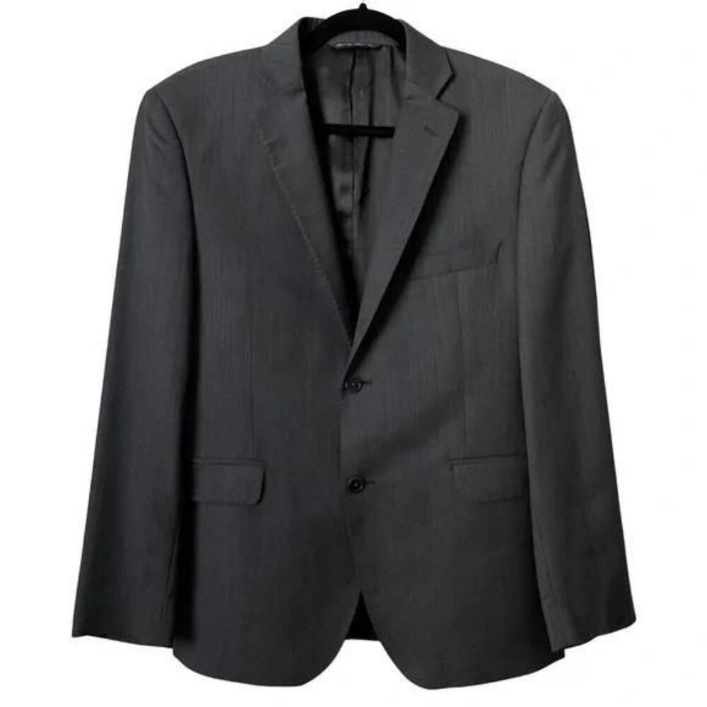 Ermenegildo Zegna Blazer Mens Size 40S Gray Wool Silk Trim Fit Sportscoat Jacket